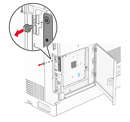 Installing a fax card | Lexmark CX951
