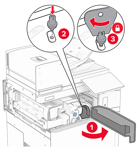 Installing the folding paper transport | Lexmark CX963