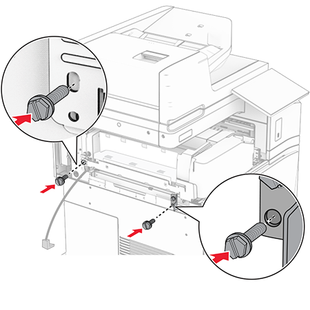 Installing the booklet finisher and folding paper transport
