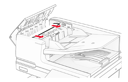 Paper jam in the automatic document feeder | Lexmark XC9645
