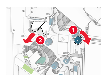 Paper jam in the booklet finisher | Lexmark CX963