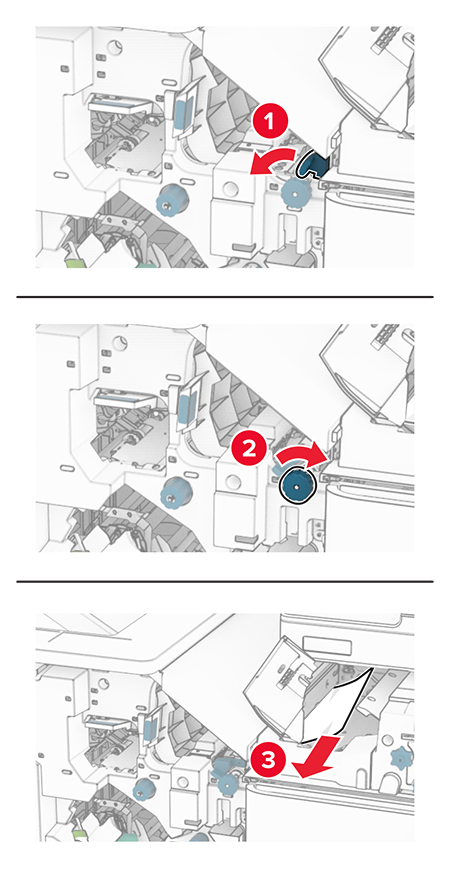 Paper jam in the booklet finisher | Lexmark CX963