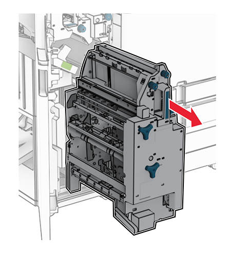 Paper jam in the booklet finisher | Lexmark CX963