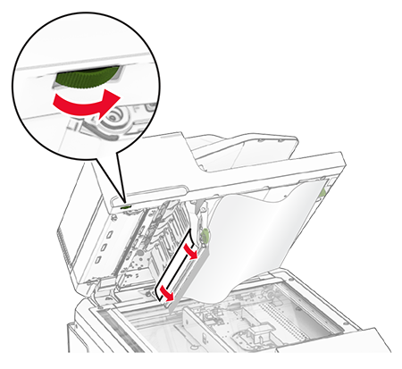 Paper jam in the automatic document feeder | Lexmark XC9645