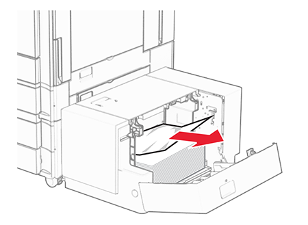 Paper jam in the 1500‑sheet tray | Lexmark CX963
