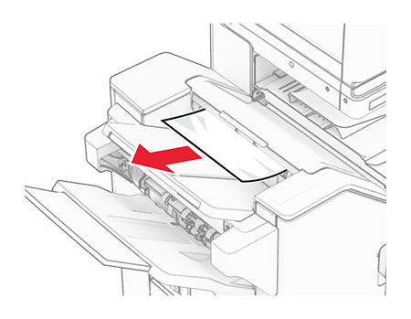 まなページ Paper jam in the staple, hole punch finisher | Lexmark CX962