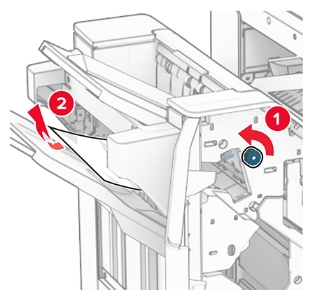Paper jam in the staple, hole punch finisher | Lexmark CX962