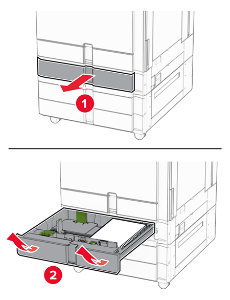 Paper jam in the optional 550‑sheet tray | Lexmark CX833