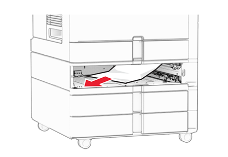 Paper jam in the optional 550‑sheet tray | Lexmark CX833
