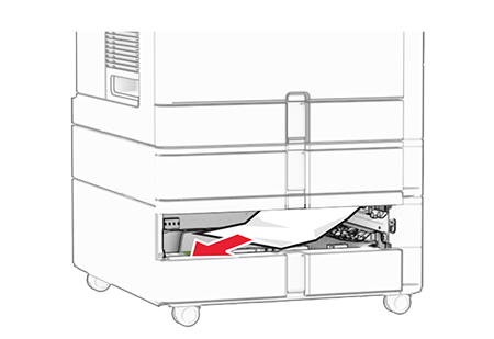 Paper jam in the 2 x 550-sheet tray | Lexmark CX833