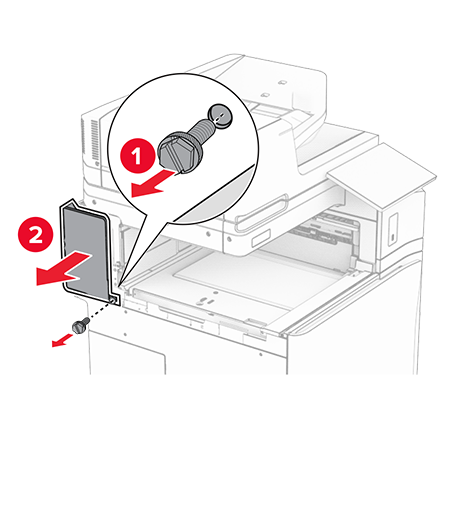 Installing the staple finisher | Lexmark CX833
