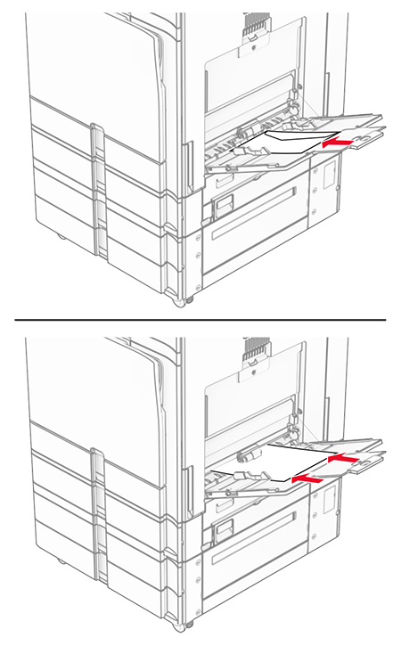 Loading the multipurpose feeder | Lexmark XC9635