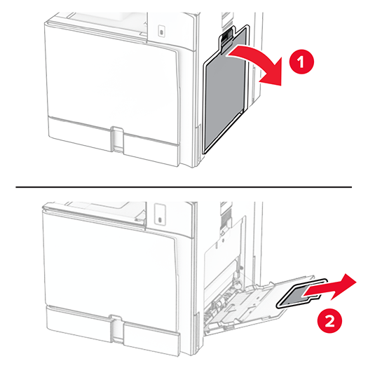 Loading the multipurpose feeder | Lexmark XC9655