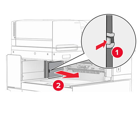 Installing the staple, hole punch finisher and paper transport