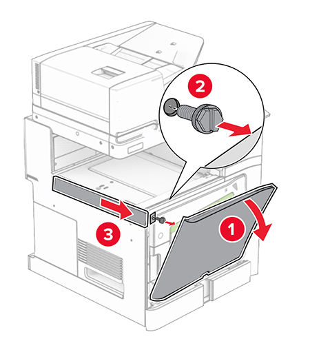 Installing the booklet finisher and folding paper transport