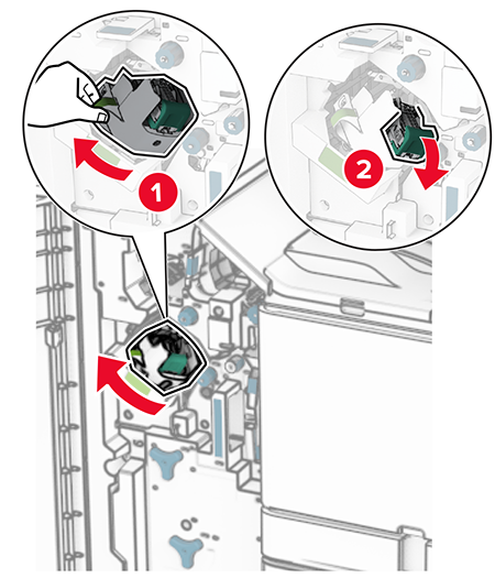 Replacing the staple cartridge in the booklet finisher | Lexmark CX963