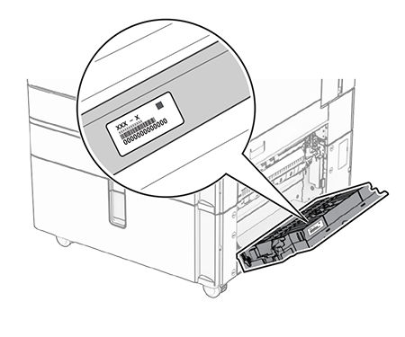Finding the serial number of the optional trays | Lexmark CX951