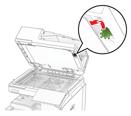 Replacing the glass cleaner tool | Lexmark CX833