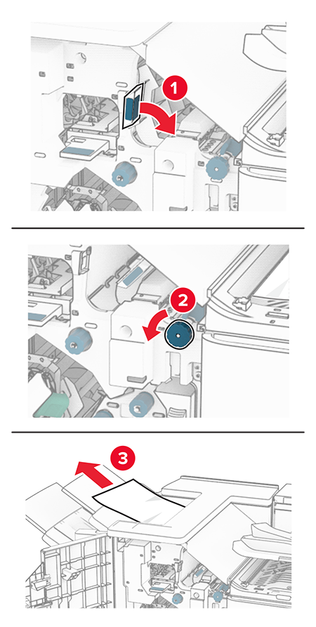 Paper jam in the booklet finisher | Lexmark CS963