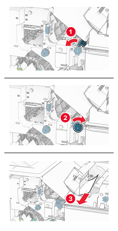 Paper jam in the booklet finisher | Lexmark CS963