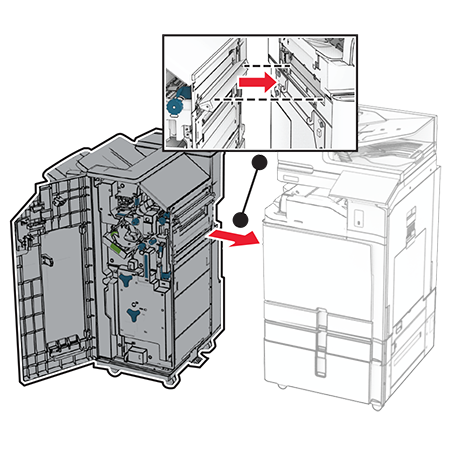 Installing the booklet finisher and folding paper transport