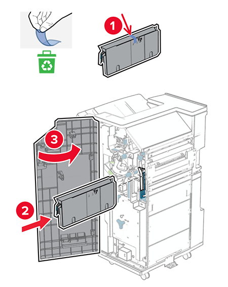 Installing the booklet finisher and folding paper transport