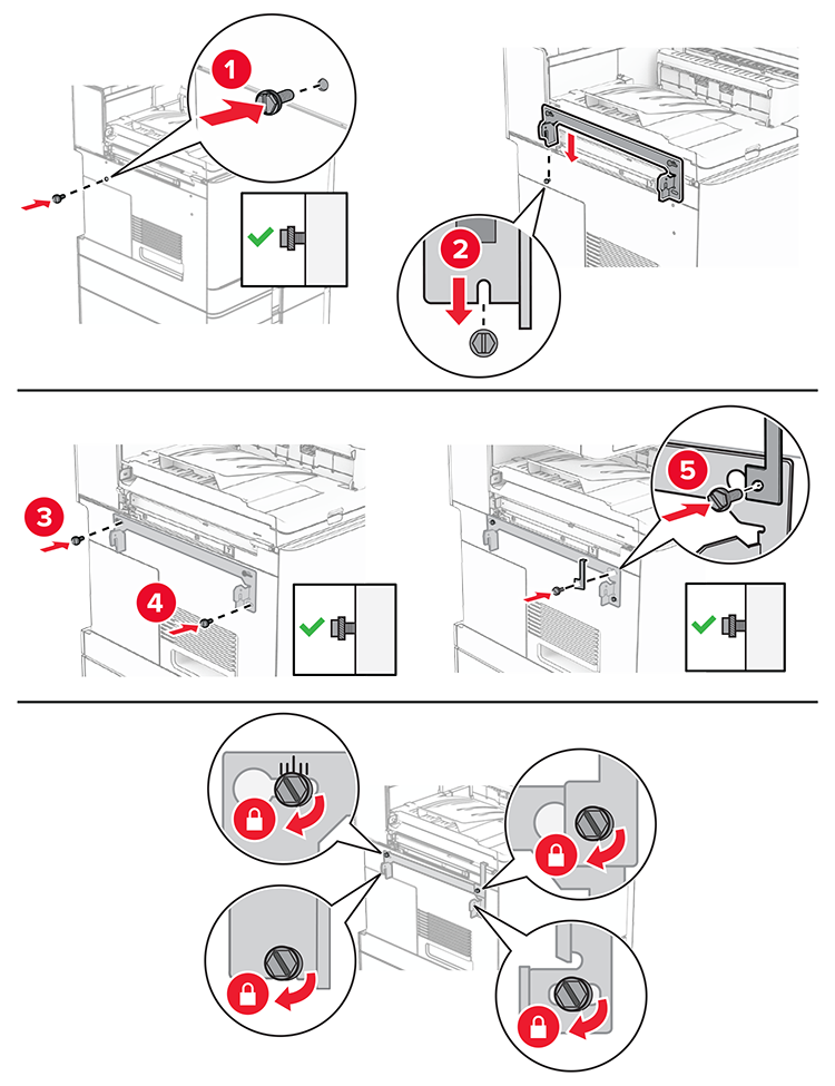 Installing the high-capacity staple finisher and paper transport