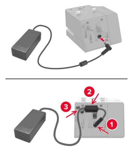 Installing the convenience stapler | Lexmark CX737