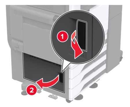 Paper jam in the optional trays | Lexmark CX931