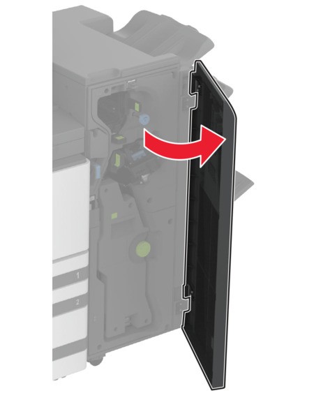 Paper jam in the trifold/Z‑fold finisher | Lexmark XC9455