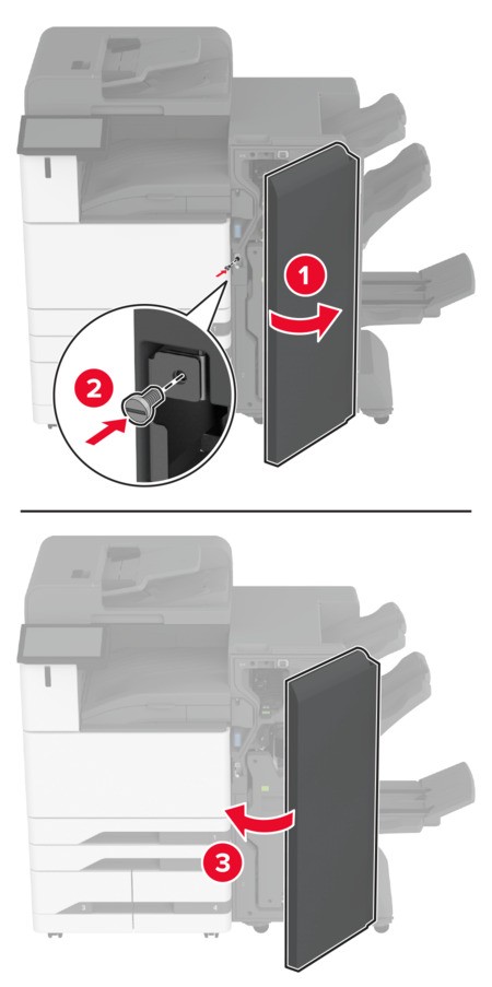 Installing the booklet finisher | Lexmark CX944
