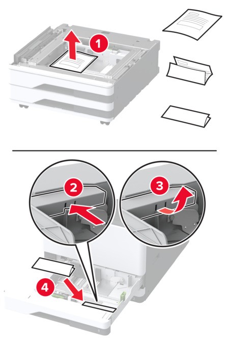Installing the optional 2 x 520-sheet tray | Lexmark CX944