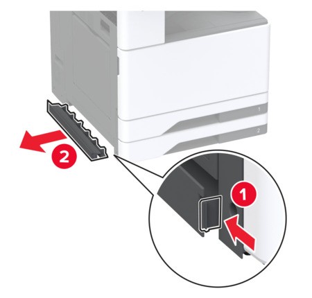 Installing the optional 2 x 520-sheet tray | Lexmark CX944