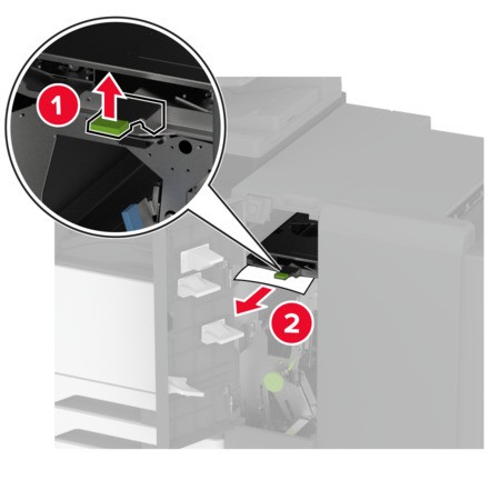 Paper jam in the trifold/Z‑fold finisher | Lexmark CX943