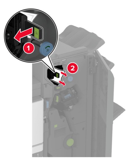 Paper jam in the trifold/Z‑fold finisher | Lexmark XC9455