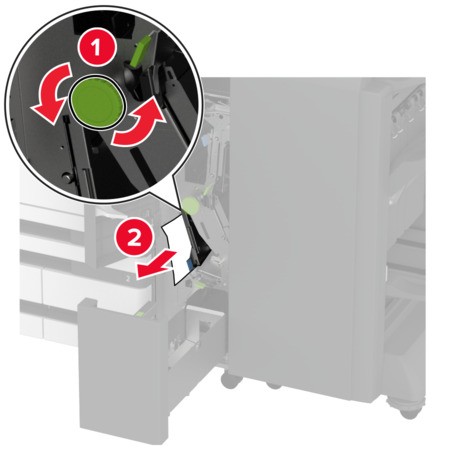 Paper jam in the trifold/Z‑fold finisher | Lexmark CX943