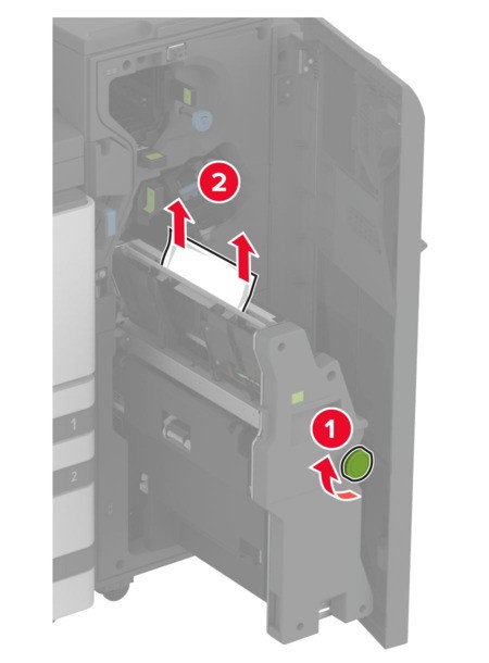 Paper jam in the booklet finisher | Lexmark XC9465