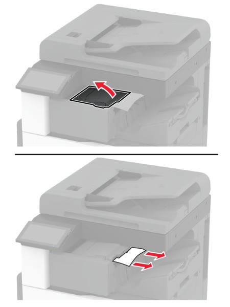 Paper jam in the staple finisher | Lexmark CX944