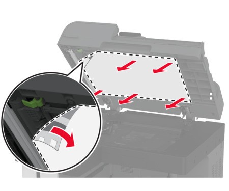 Replacing the scanner glass pad | Lexmark CX944