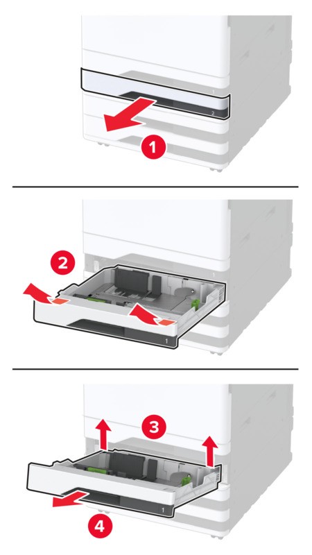 Installing the optional 2 x 520-sheet tray | Lexmark CX944