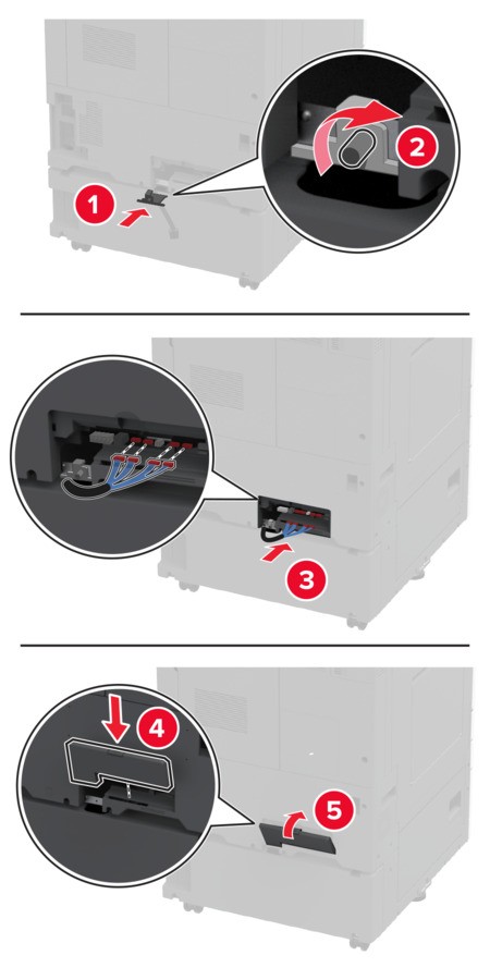 Installing the optional 2 x 520-sheet tray | Lexmark CX944