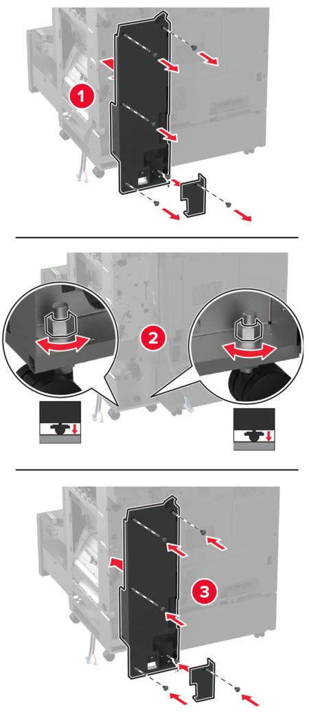 Installing the trifold/Z‑fold finisher | Lexmark CX944