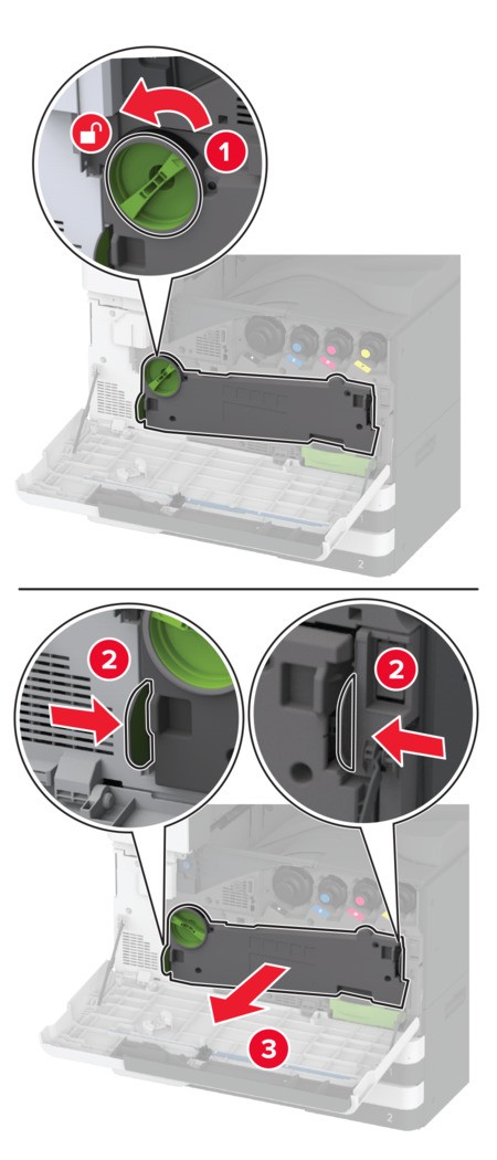 Cleaning the printhead lenses | Lexmark XC9455
