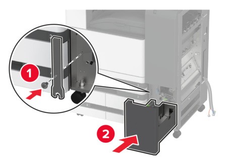 Installing the trifold/Z‑fold finisher | Lexmark CX944
