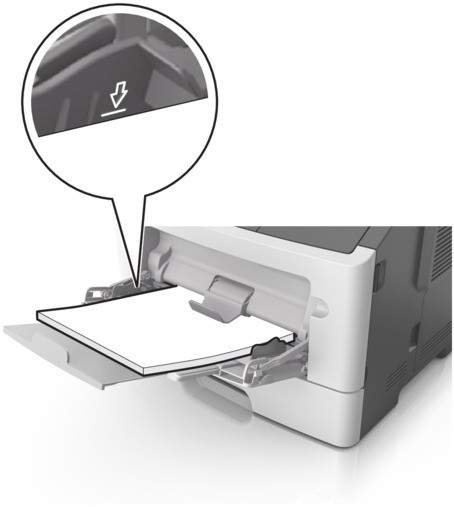 Loading the multipurpose feeder | Lexmark MS610de