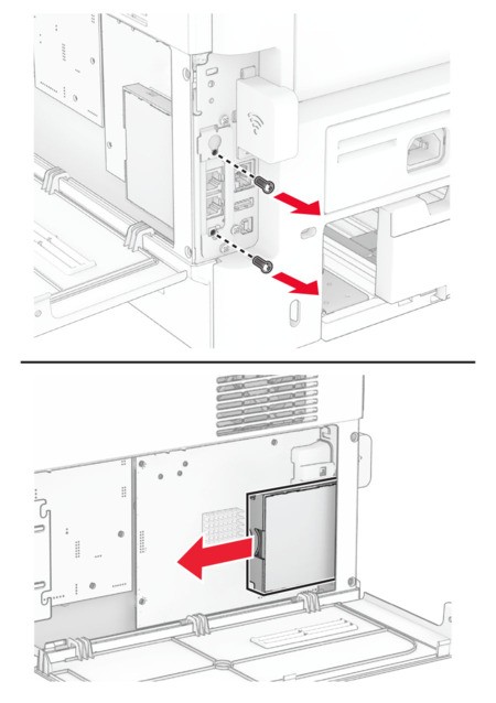 Installing the intelligent storage drive | Lexmark MX632