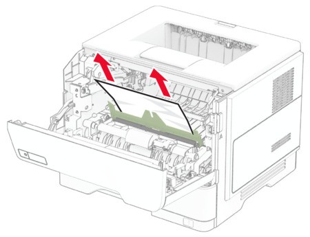 Atolamento de papel na porta A | Lexmark MS531