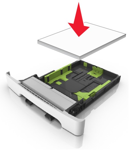 Carregamento da bandeja para 250 folhas | Lexmark CX310