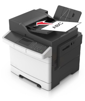 Using the ADF and scanner glass | Lexmark CX410