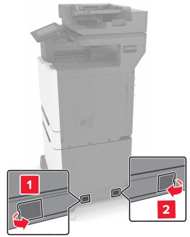 Installing the multiposition staple, hole punch finisher | Lexmark